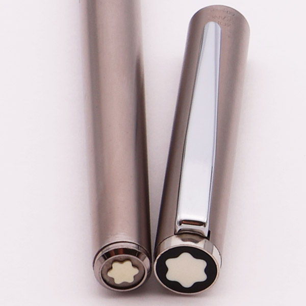 Montblanc Noblesse Slimline Fountain Pen (1970s) - Brushed Steel w